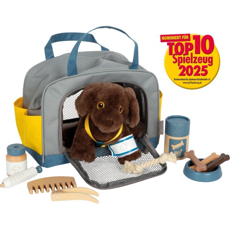 Koer kandekoti ja hoolduskomplektiga