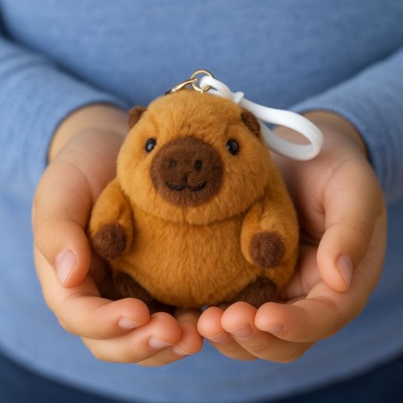 Pehme kapibaara võnkuva sabaga võtmehoidja 9 x 8 cm