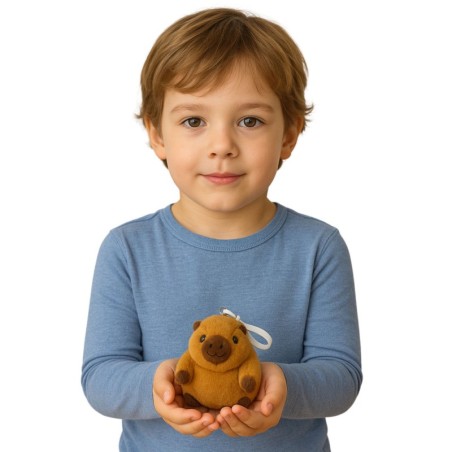 Pehme kapibaara võnkuva sabaga võtmehoidja 9 x 8 cm