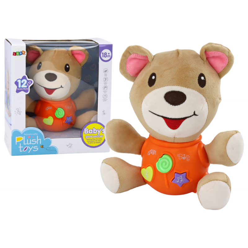 Teddy Bear Interaktiivne mängukaru oranž Mängib 23 cm
