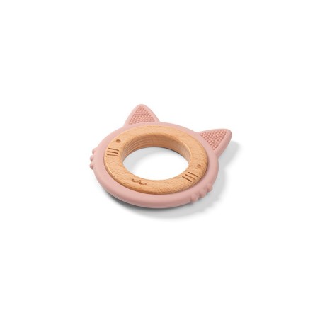 Puidu ja silikooniga närimisrõngas Kitten