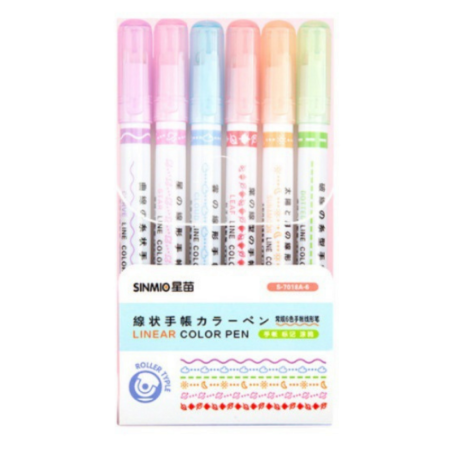 Mustriga markerite komplekt 6 tk