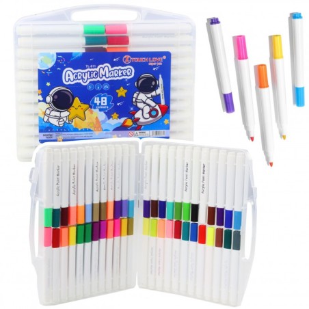 Akrüülist markerpliiatsite komplekt organisaatoris 48tk.