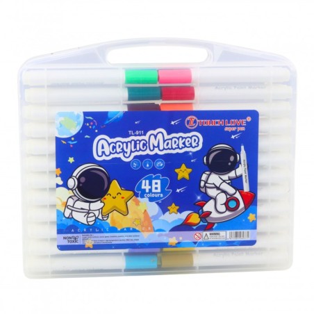 Akrüülist markerpliiatsite komplekt organisaatoris 48tk.