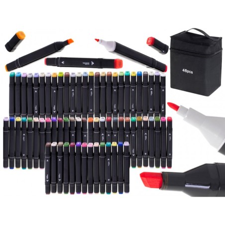 Kahepoolsed markerid 48 tk