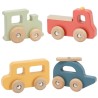 Puidust värviliste sõidukite komplekt 4 tk