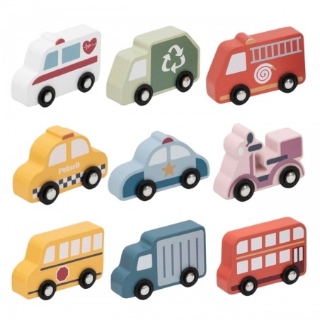 Puidust autode komplekt 9 tk