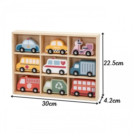 Puidust autode komplekt 9 tk