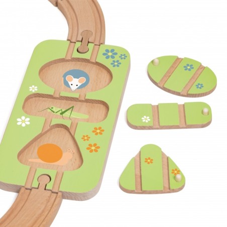 Puidust väike rongirada 40 osaline