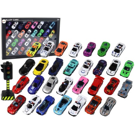 Mudelautode komplekt 30 tk karbis politsei, sportautod