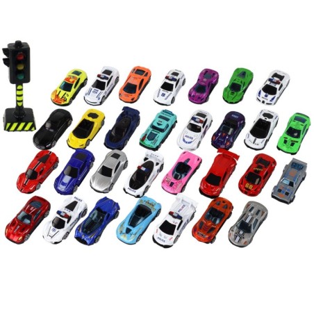 Mudelautode komplekt 30 tk karbis politsei, sportautod