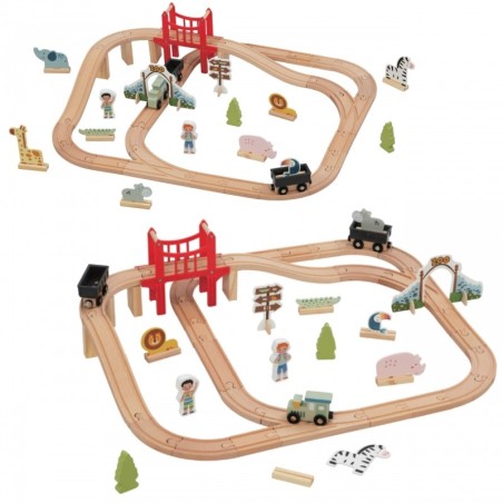 Puidust loomaaia rongirada XL magnetiline rongirööbas 60 tk FSC