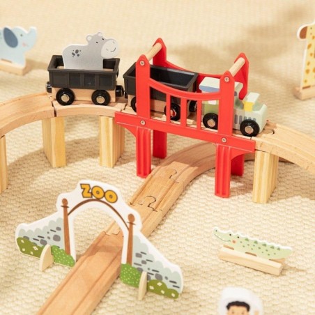 Puidust loomaaia rongirada XL magnetiline rongirööbas 60 tk FSC