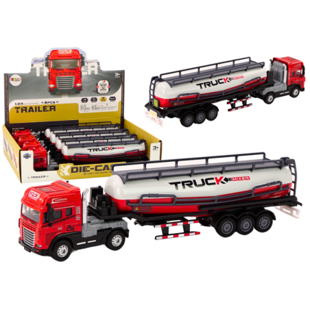 Haagisega veoauto TIR tanker 1:24 auto veoauto punane heli