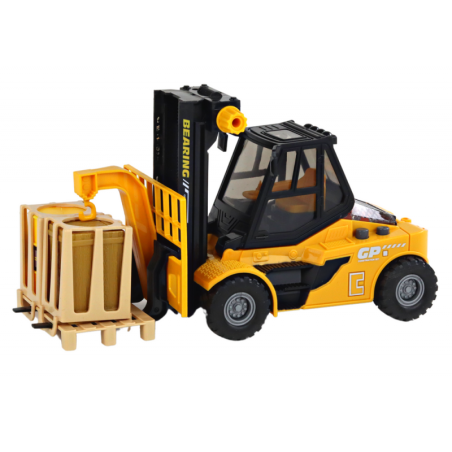 Kollane kahveltõstuk 1:16 Liikuvad kahvlid, helid ja tuled