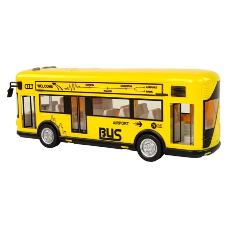 Kollane hõõrdeajamiga linnabuss 1:18