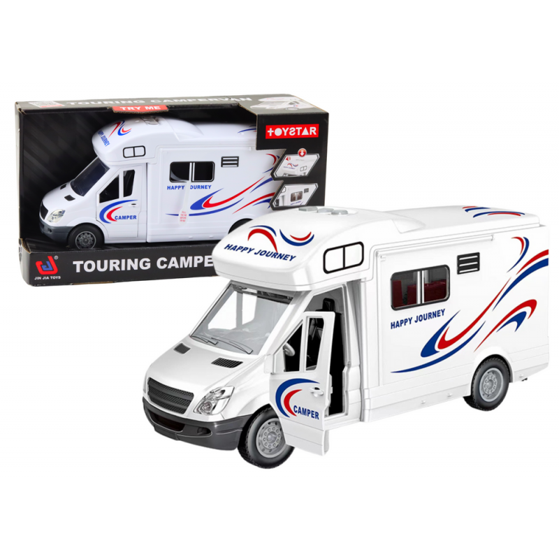 Matkaauto valged tuled avanevad uksed