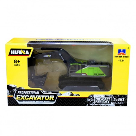 Huina metallist roomikekskavaator Green 1:50
