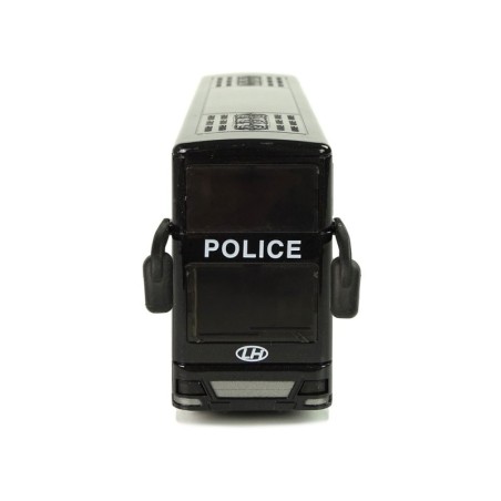 Must kahekorruseline heliga politseibuss