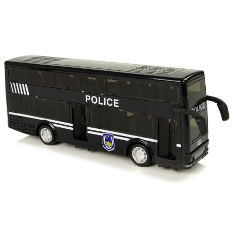 Must kahekorruseline heliga politseibuss