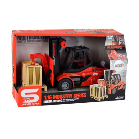 Red Forklift 1:16 Moving Forks Sounds Lights
