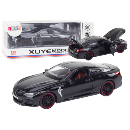 Sportauto metallist hõõrdajamiga avatavad elemendid 1:24 must