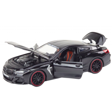 Sportauto metallist hõõrdajamiga avatavad elemendid 1:24 must