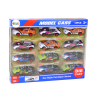 Sportautode komplekt 1:55 hõõrdeajamiga, 12 värvilist tükki