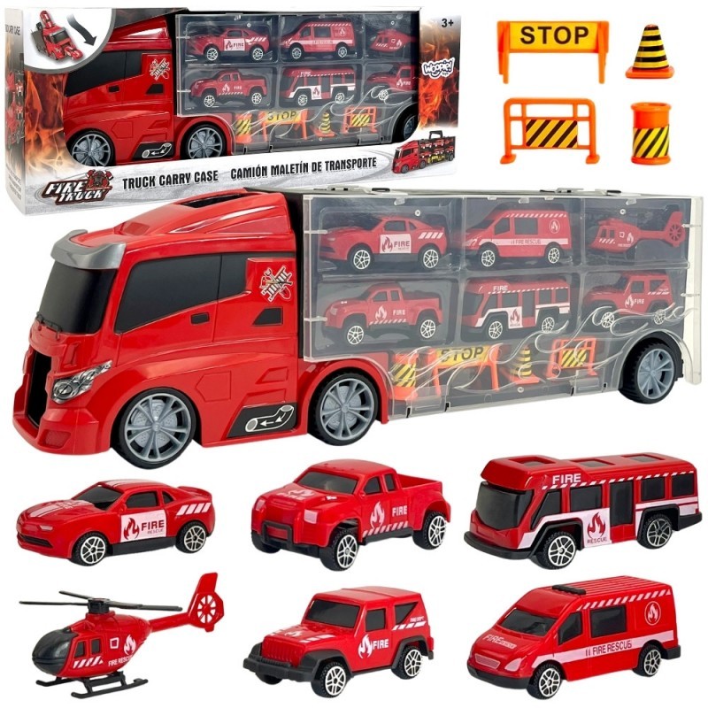 Veoauto Transporter 3in1 Red 11 osa