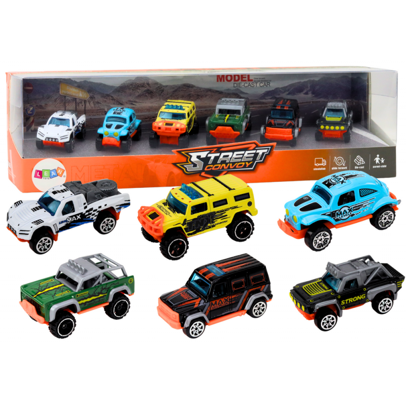 Metallist maastikuautode komplekt 1:64 6 tk