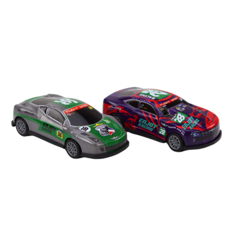Mänguautode komplekt, vedruvedrud, sportlikud võidusõiduautod 1:64, 10 tk.