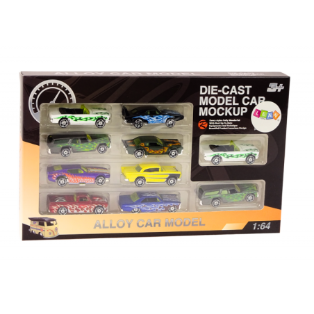 Autode komplekt 1:64 Metall 10 tk