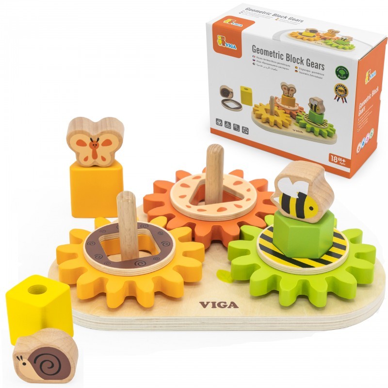 Puidust hammasrataste sorteerija "Kujundid ja mehhanismid"