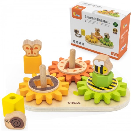 Puidust hammasrataste sorteerija "Kujundid ja mehhanismid"