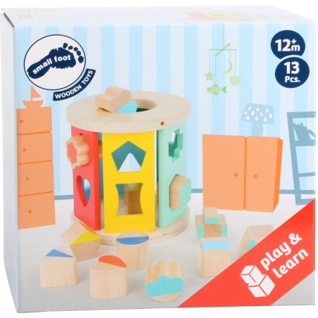 Puidust veerev kuju sorteerimiskuubik