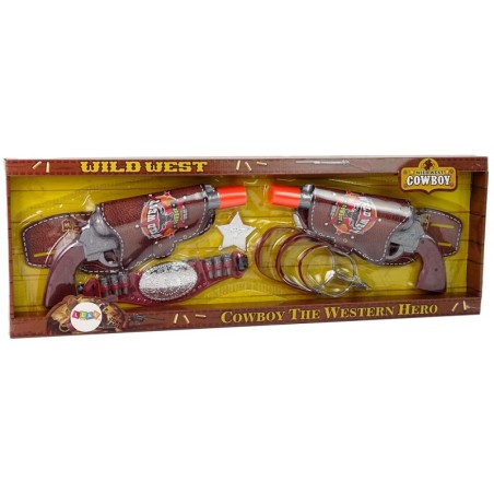 Kauboi komplekt kahele kauboi revolvri kannustarvikutele
