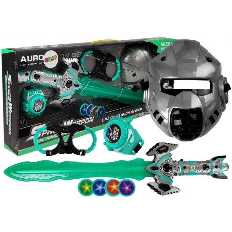 Space Mänguasjakomplekt Valgusmõõk Mask Käerauad