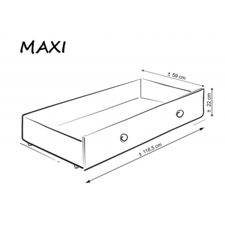 Sahtel MAXI beebivoodi alla 120x60 cm, tumehall