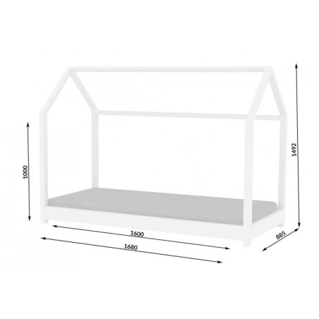 Voodi bella 80x160 cm, valge