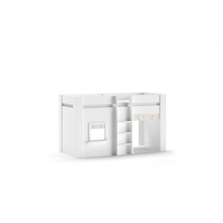 Kõrge majavoodi Reno 90x200 cm + kardinad