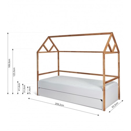Lotta snow valge majavoodi 90x200 sahtliga