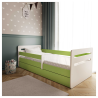 Voodi Tomi 80x180 cm, sahtli ja madratsiga, roheline/valge