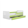 Voodi Tomi 80x140 cm, sahtli ja madratsiga, roheline/valge
