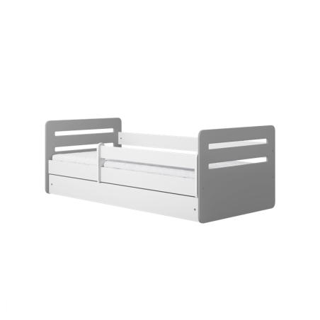 Voodi Tomi 80x160, sahtli ja madratsiga, hall/valge