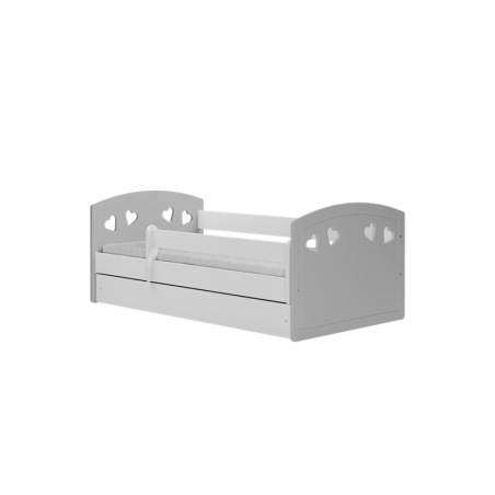 Voodi Julia 80x180 cm, sahtli ja madratsiga, hall/valge