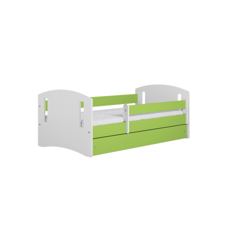 Voodi classic 80x180 cm, sahtli ja madratsiga, roheline/valge