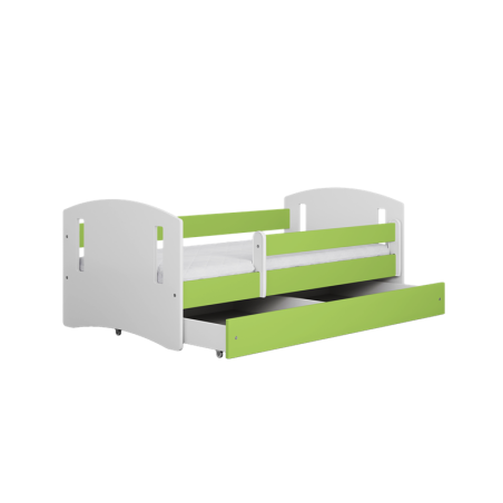 Voodi classic 80x180 cm, sahtli ja madratsiga, roheline/valge