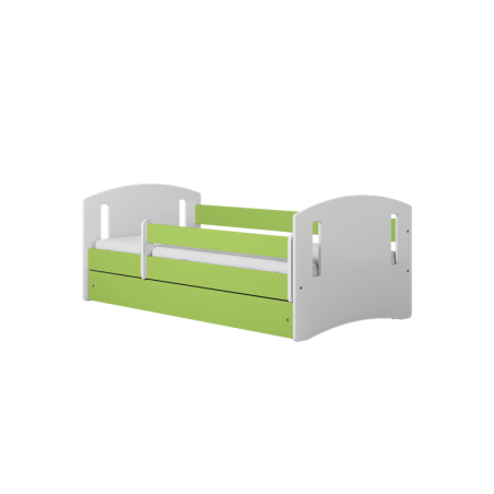 Voodi classic 80x160 cm, sahtli ja madratsiga, roheline/valge