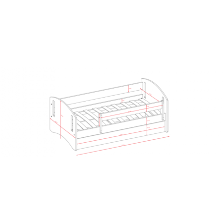 Voodi classic 80x140 cm, sahtli ja madratsiga, roheline/valge