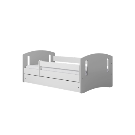 Voodi classic 80x160 cm, sahtli ja madratsiga, hall/valge
